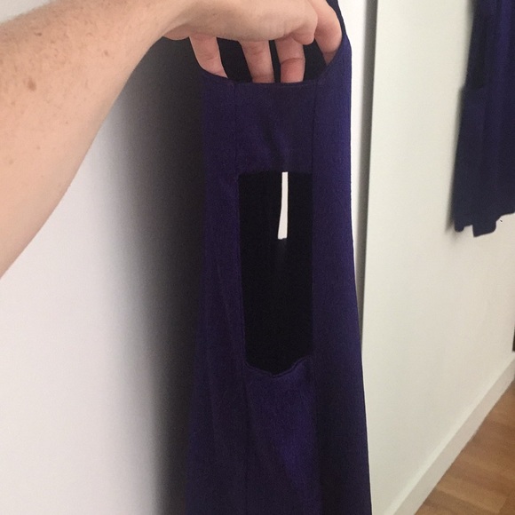 Reformation Dress Deep Purple Silk w/ Side Cutouts - Picture 3 of 6